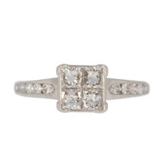 White Gold Diamond Cluster Ring