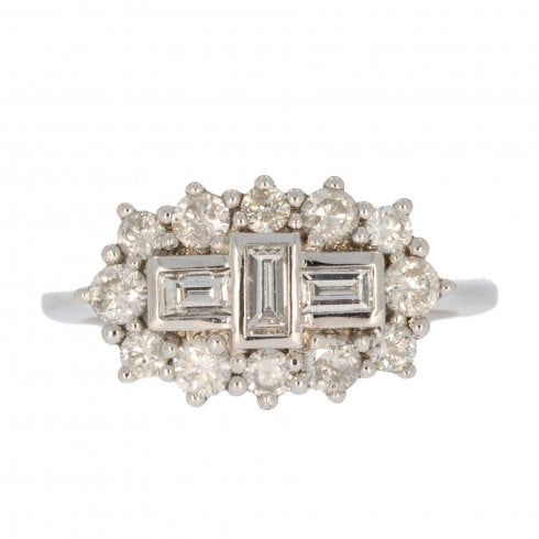 White Gold Diamond Cluster Ring