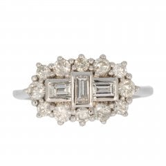 White Gold Diamond Cluster Ring