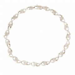 White Gold Diamond Cluster Tennis Bracelet