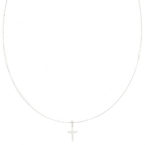 White Gold Diamond Cross Pendant