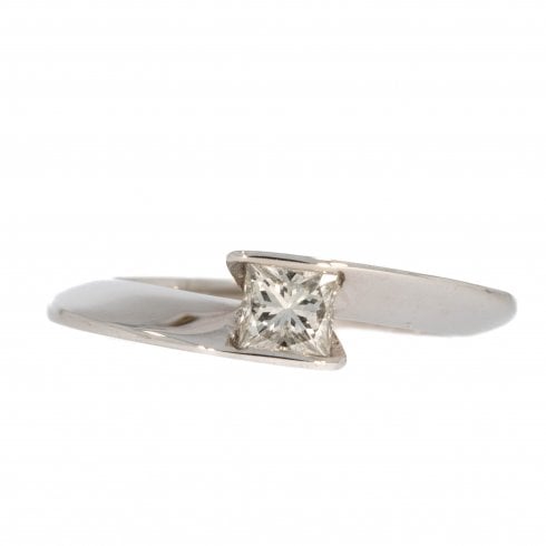 White Gold Diamond Crossover Ring