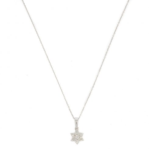 White Gold Diamond Daisy Cluster Pendant