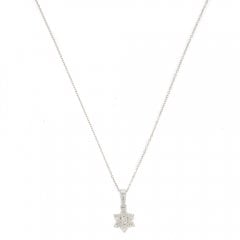 White Gold Diamond Daisy Cluster Pendant