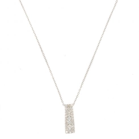 White Gold Diamond Drop Pendant