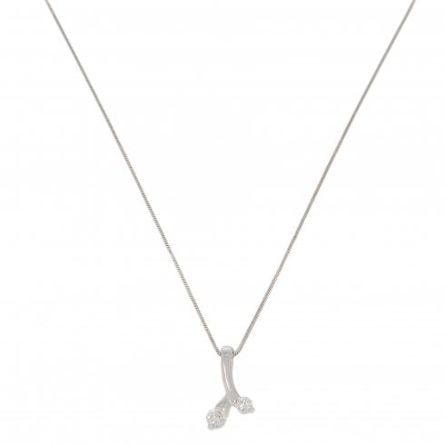 White Gold Diamond Drop Pendant