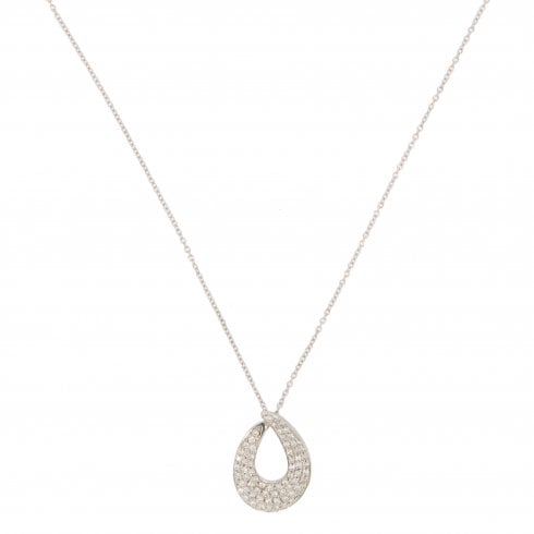 White Gold Diamond Drop Pendant