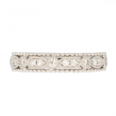 White Gold Diamond Half Hoop Ring