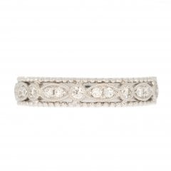 White Gold Diamond Half Hoop Ring