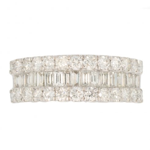 White Gold Diamond Half Hoop Ring
