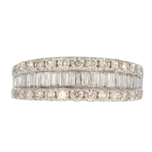 White Gold Diamond Half Hoop Ring