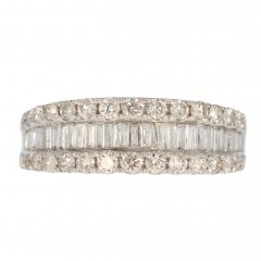 White Gold Diamond Half Hoop Ring