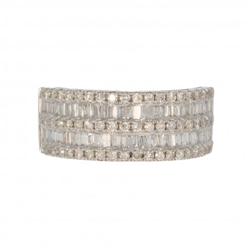 White Gold Diamond Half Hoop Ring