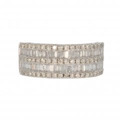 White Gold Diamond Half Hoop Ring