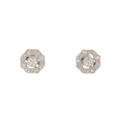 White Gold Diamond Halo Earrings