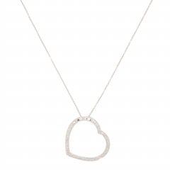 White Gold Diamond Heart Pendant t