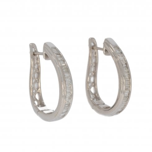 White Gold Diamond Hoop Earrings