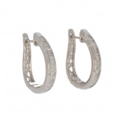 White Gold Diamond Hoop Earrings