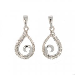 White Gold Diamond Pear Drop Earrings