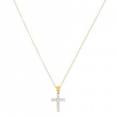 White Gold Diamond Set Cross Pendant