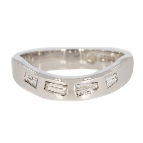 White Gold Diamond Set Shaped Band