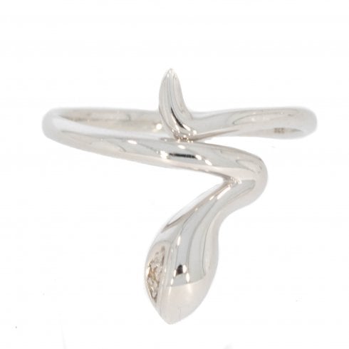 White Gold Diamond Set Snake Ring