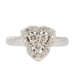 White Gold Diamond Shaped Cluster Ring
