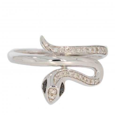 White Gold Diamond Snake Ring