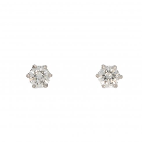 White Gold Diamond Stud Earrings