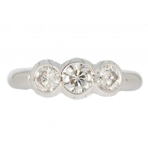 White Gold Diamond Three Stone Ring