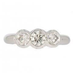 White Gold Diamond Three Stone Ring
