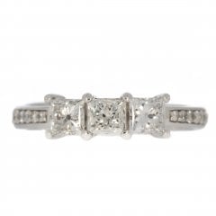 White Gold Diamond Three Stone Ring