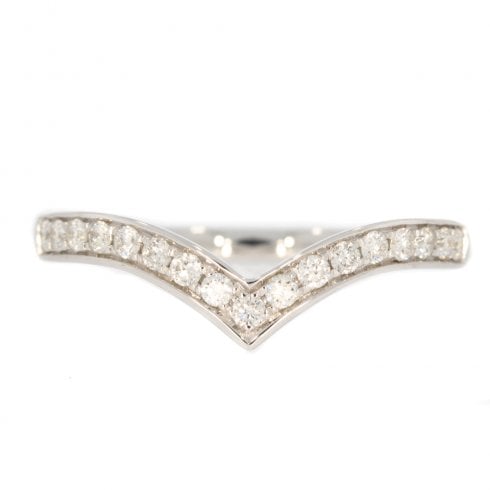 White Gold Diamond Wishbone Ring