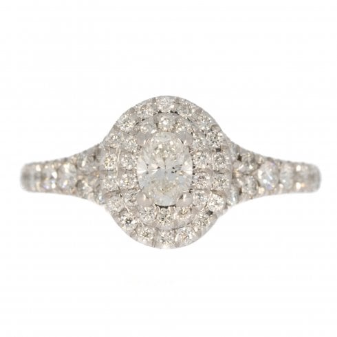 White Gold Dimond Cluster Ring
