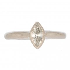 White Gold Marquise Diamond Solitaire Ring