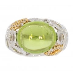 White Gold Peridot & Diamonds Dress Ring