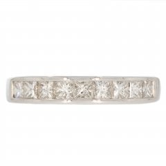 White Gold Princess-Cut Diamond Half Eternity Ring