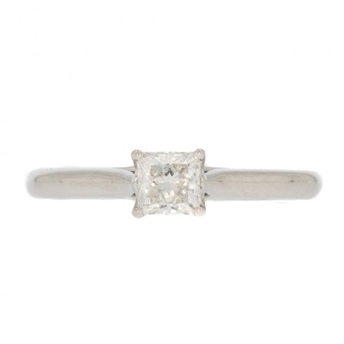 White Gold Princess Cut Diamond Solitaire