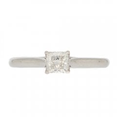 White Gold Princess Cut Diamond Solitaire