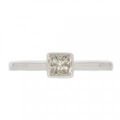 White Gold Princess Cut Diamond Solitaire Ring