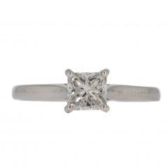 White Gold Princess Cut Diamond Solitaire Ring