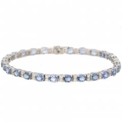 White Gold Sapphire & Diamond Bracelet