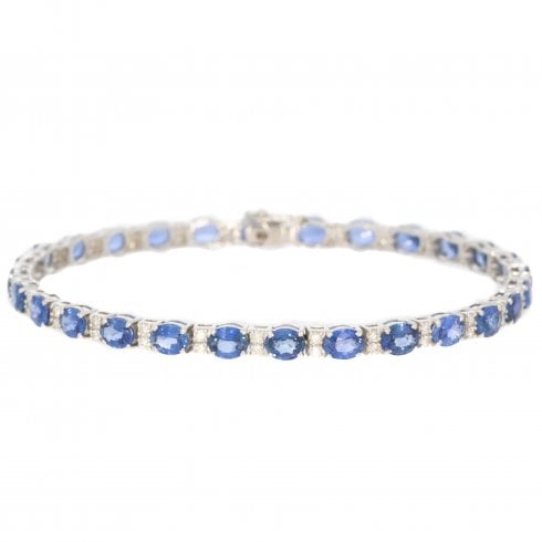 White Gold Sapphire & Diamond Bracelet