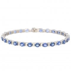 White Gold Sapphire & Diamond Bracelet