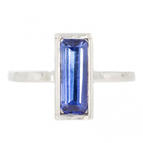 White Gold Tanzanite Single Stone Ring