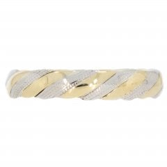 White & Yellow Gold 4mm Twist Wedding Band