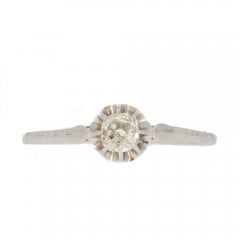 World War Period Gold Diamond Solitaire Ring