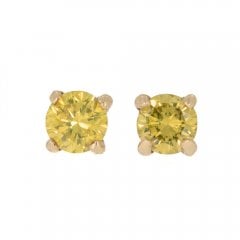 Yellow Diamond Ear Studs