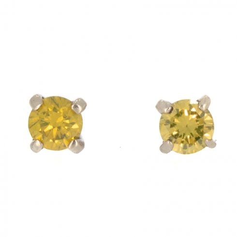 Yellow Diamond Ear Studs