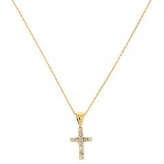 Yellow Gold Diamond Cross Pendant